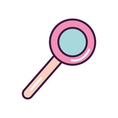 magnifying glass icon, line color style