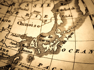 アンティークの世界地図　日本