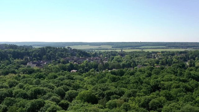 survol de la for&ecirc;t de Rambouillet dans les Yvelines (France)