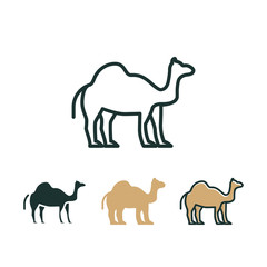 Camel icon. Desert sign and vintage icon. Ramadan icon. Arabic symbol. Vector EPS 10.