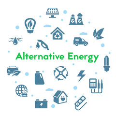 Alternative energy sources icons