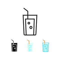 Glass with water inside for health information sign. Just drink it and stay healthy. Keep hydrated, dont forget to drink water icon. Vector Illustration. Design on white background. EPS 10.