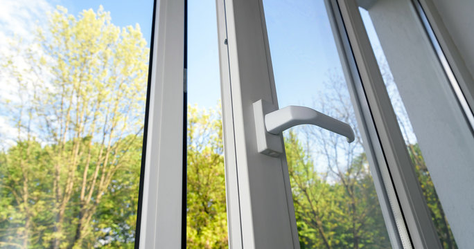 opened plastic vinyl window