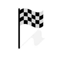 Checkered racing flag icon. Starting flag auto and moto racing. Sport car competition victory sign. Finishing winner rally illustration. Vector illustration isolated on white background. EPS 10