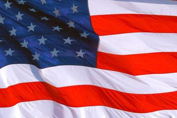 AMERICAN FLAG background, close up