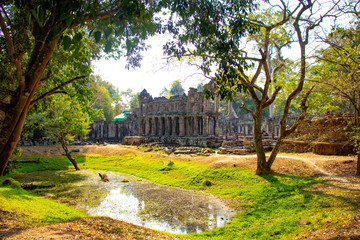 A beautiful view of Angkor Thom temple at Siem Reap, Cambodia.