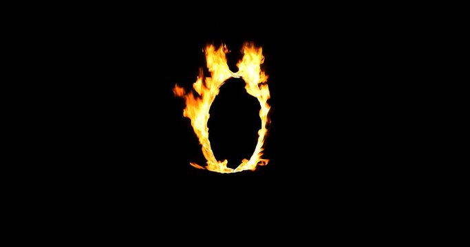 Ignition of the fire ring. Tiger jumping into the burning circle. The flame reacts to the movement of the animal. Alpha channel included. Isolated animation. Element for visual effects.