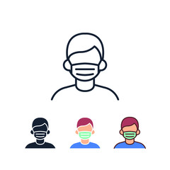 Wear a mask icon. Vector illustration for coronavirus outbreak.