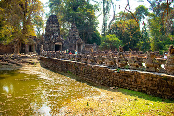A beautiful view of Angkor Thom temple at Siem Reap, Cambodia.