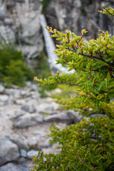 Waterfall on a small town in patagonia
