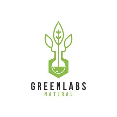 Green Lab Nature Logo Template Design Vector, Emblem, Design Concept, Creative Symbol, Icon