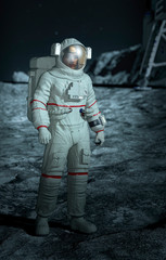 Astronaut on the Moon. 3D render