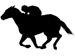 Fototapeta premium 競馬シルエット_2