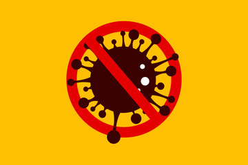 Stop coronavirus vector illustration concept. Pandemic medical concept with dangerous cells. Novel Coronavirus COVID-19.