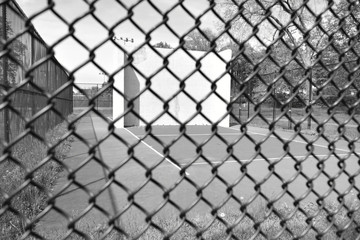Handball Court view through fence