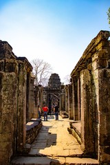 Naklejka premium A beautiful view of Angkor Wat temple at Siem Reap, Cambodia.