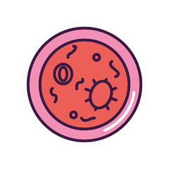 petri dish with bacterias icon, line color style