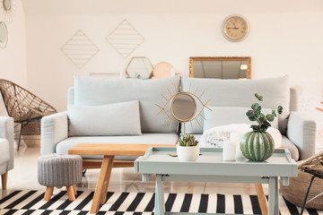 Stylish interior of modern living room