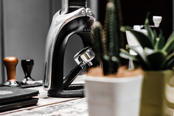 Accessories and items for coffee. Equipment for coffee. Manual brew coffee