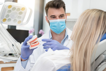 Professional consultation in dental clinic