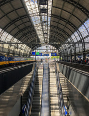 Fototapeta na wymiar subway train station in Amsterdams 