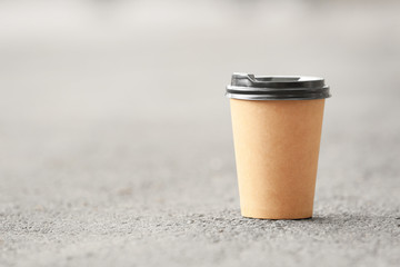 Takeaway cup for drink outdoors