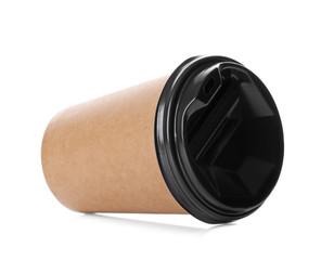 Takeaway cup for drink on white background