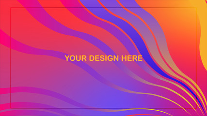 Gradient abstract fluid color background with dynamic lines. Waves effect.  Frame. Trandy vector Illustration for Wallpaper, Banner, website , Card, Book Illustration, landing page, Background