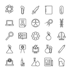 biochemistry icon set, line style