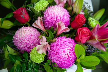 Fresh flower arrangement designed by a professional florist