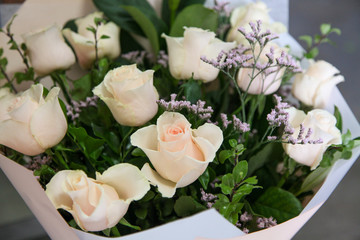 Fresh flower arrangement designed by a professional florist