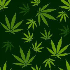 Cannabis marijuana weed repeat pattern fabric textile gift wrap background texture wallpaper vector