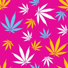 Cannabis marijuana weed repeat pattern fabric textile gift wrap background texture wallpaper vector