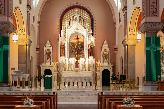 Photo of the Altar of St Fidelis Basilica, Cathedral of the Plains in Victoria, Kansas. June 30,2011
