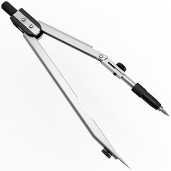 3d Rendering of a Compass with Pencil