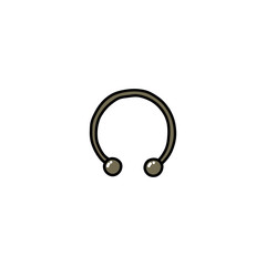 piercing earring doodle icon, vector illustration