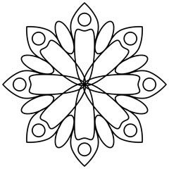 Outline of a floral pattern mandala