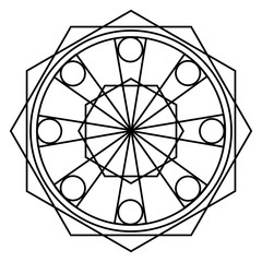 Outline of a floral pattern mandala