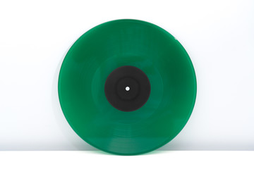 Music vinyl record green record LP