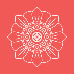 Outline of a floral pattern mandala