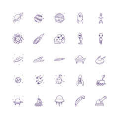 bundle of space set icons