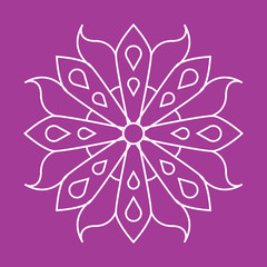 Outline of a floral pattern mandala