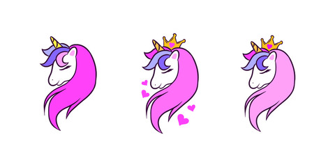 Beautiful unicorn head vector illustration