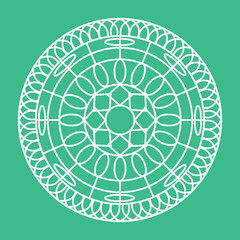 Outline of a floral pattern mandala
