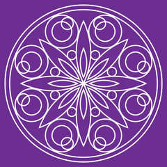 Outline of a floral pattern mandala