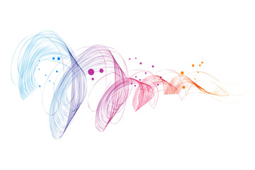 Obraz premium Abstract swirl background with colorful flowing lines on white