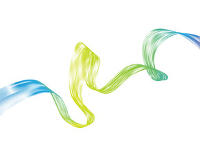 Abstract swirl background with colorful flowing lines on white