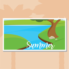 Fototapeta premium Summer landscape poster