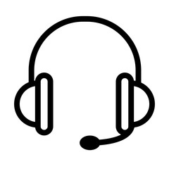 headphones with microphone icon, line style