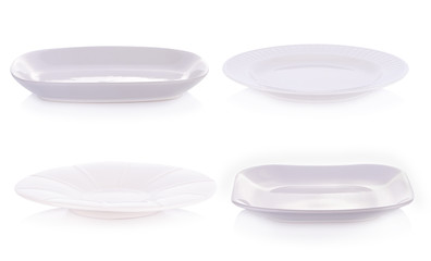 white plate on white background